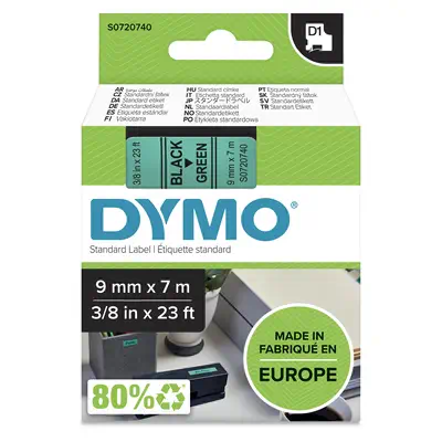 DYMO D1 étiquettes autocollantes authentiques | rouleau de 9 mm x 7 m | impression en noir sur fond  - Dymo - Consommable - visuel 1