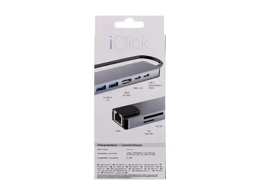 TNB iClick - Hub USB-C 8 en 1 - en aluminium - T'NB - Switchs et Hubs - visuel 2