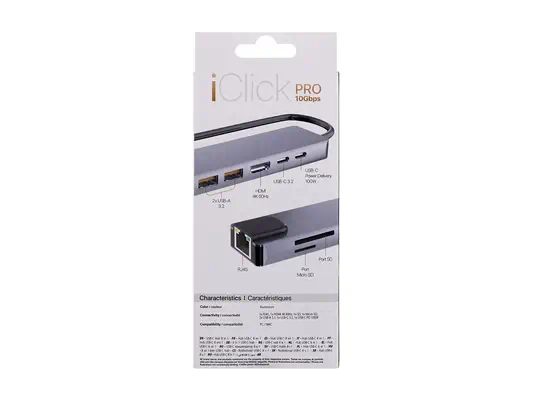 TNB iClick Pro - Hub USB-C 8 en 1 - en aluminium - 10Gbps - T'NB - Switchs et Hubs - visuel 4