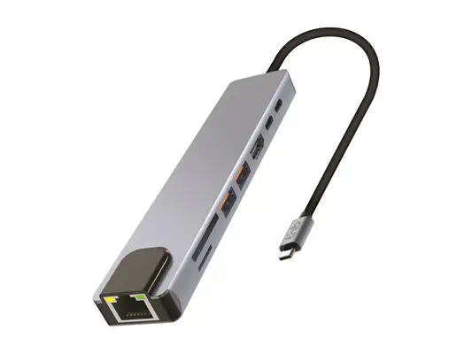 TNB iClick Pro - Hub USB-C 8 en 1 - en aluminium - 10Gbps - T'NB - Switchs et Hubs - visuel 1