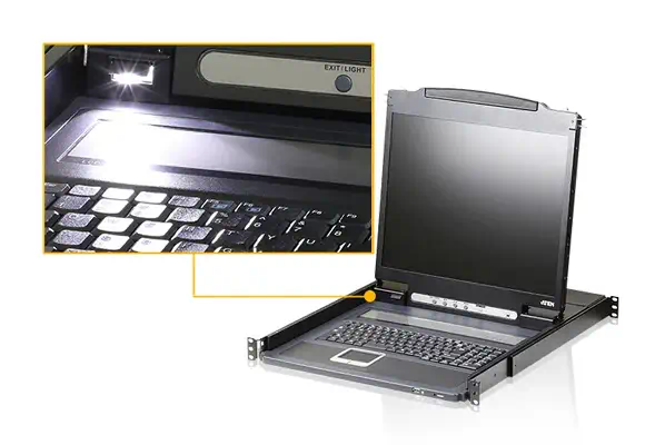 ATEN CL3000N support d'ordinateurs 48,3 cm (19") 1280 x 1024 pixels Aluminium Noir 1U - Rack et Armoire - visuel 3