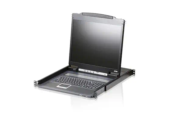 ATEN CL3000N support d'ordinateurs 48,3 cm (19") 1280 x 1024 pixels Aluminium Noir 1U - Rack et Armoire - visuel 1
