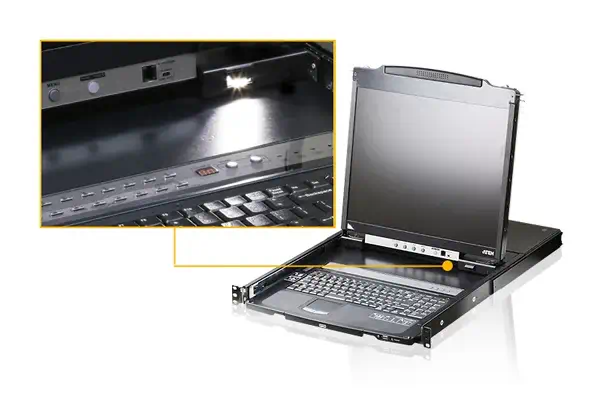 ATEN CL5800N support d'ordinateurs 48,3 cm (19") 1280 x 1024 pixels Métal Noir 1U - Rack et Armoire - visuel 3