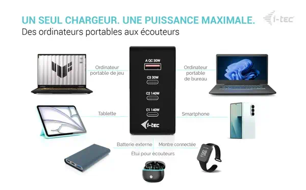 i-tec 140W Intelligent Multiport USB Charger - I-Tec - Chargeur et alimentation - visuel 6