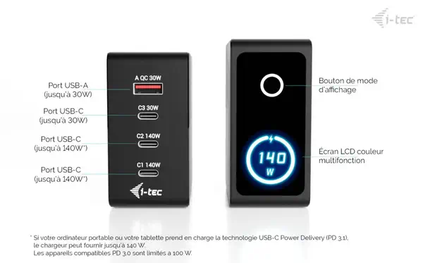i-tec 140W Intelligent Multiport USB Charger - I-Tec - Chargeur et alimentation - visuel 4