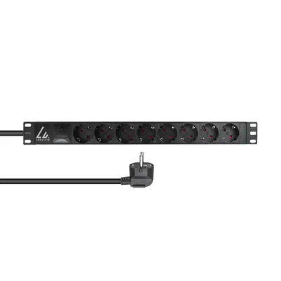 Lanview LVR-3MSCH-SPD-SCH8 unité de distribution d'énergie 8 sortie(s) CA 1U Noir - Rack et Armoire - visuel 1