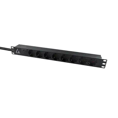 Lanview LVR-3MSCH-SPD-SCH8 unité de distribution d'énergie 8 sortie(s) CA 1U Noir - Rack et Armoire - visuel 2