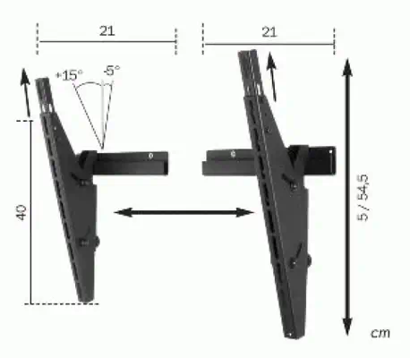 Eurex Universal Tilt Wall Support Noir - Accessoire Affichage - visuel 2