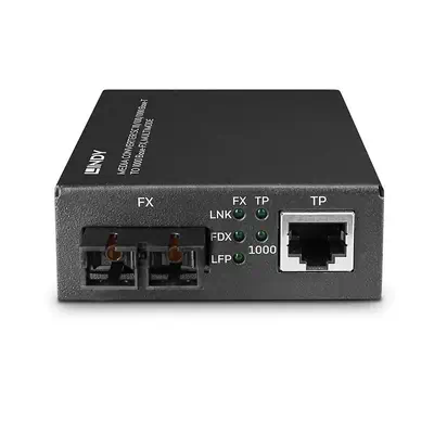Convertisseur de média SC 10/100/1000 Base-T vers 1000 Base-FX, Multimode - Lindy - Accessoire Réseau - visuel 3