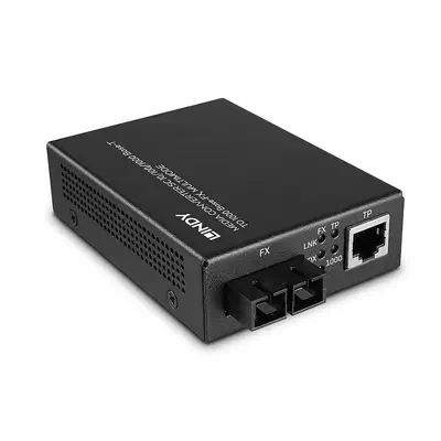 Convertisseur de média SC 10/100/1000 Base-T vers 1000 Base-FX, Multimode - Lindy - Accessoire Réseau - visuel 1