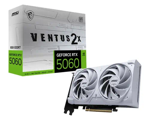 GeForce RTX 5060 8G VENTUS 2X OC WHITE - MSI - Carte graphique - visuel 1