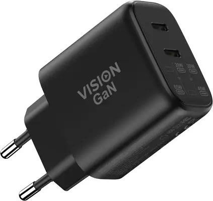 Vision TC-PUSBCEU/65 chargeur d'appareils mobiles Universel Noir Secteur Charge rapide Intérieure - Boitier d'alimentation - visuel 2