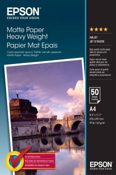 Achat Epson Matte Paper Heavy Weight - A4 - 50 Feuilles au meilleur prix