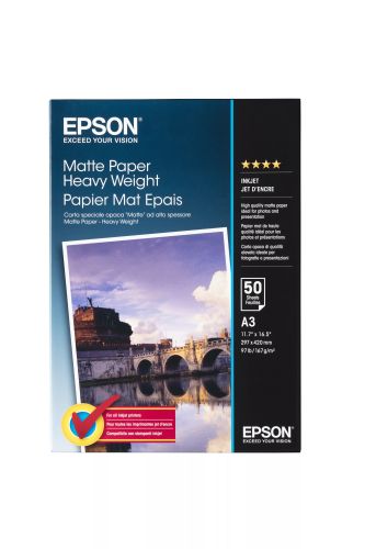 Revendeur officiel Papier EPSON S041261 Matte heavyweight papier inkjet 167g/m2 A3