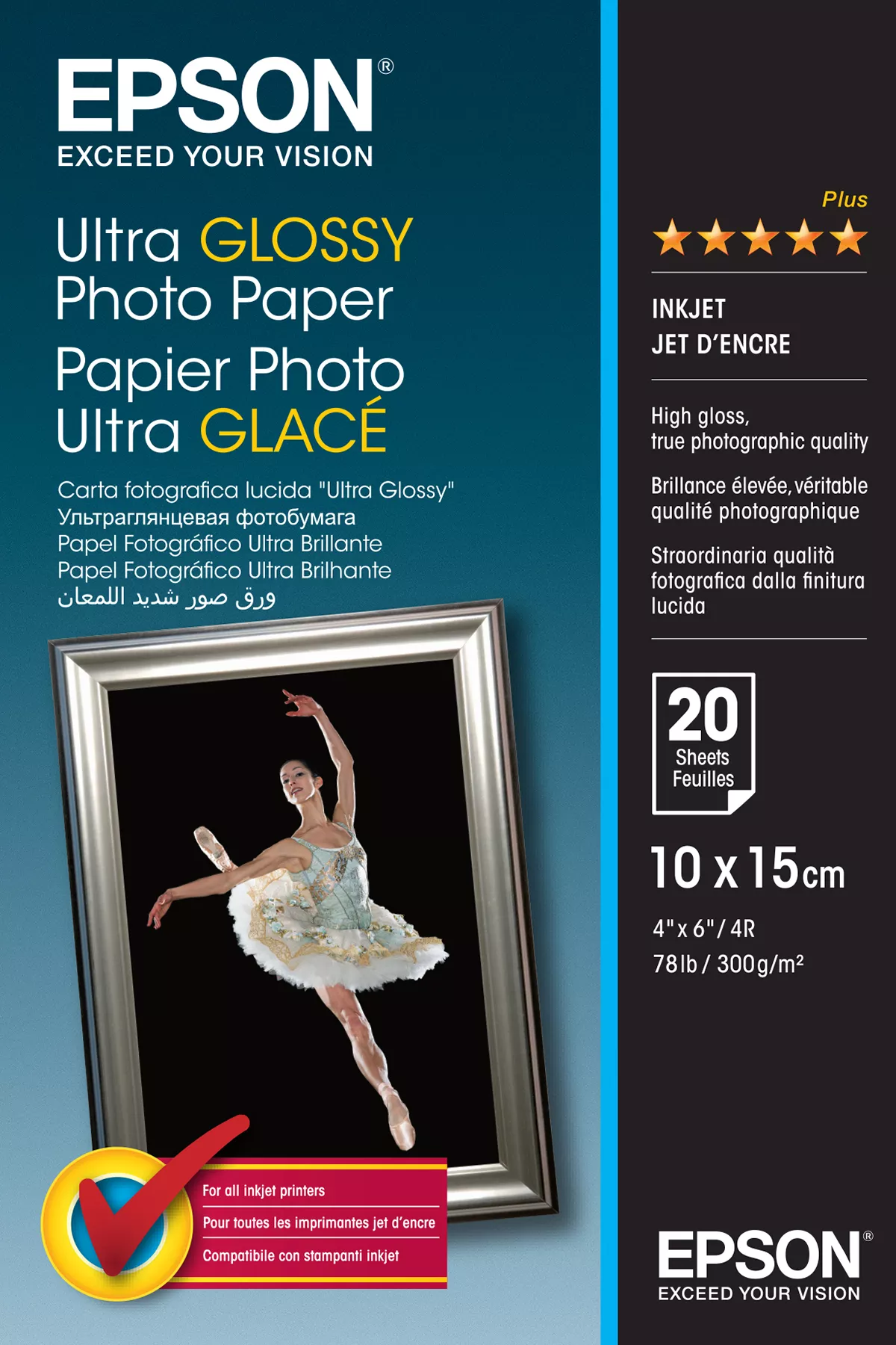 Vente Papier EPSON ULTRA brillant photo papier inkjet 300g/m2 sur hello RSE