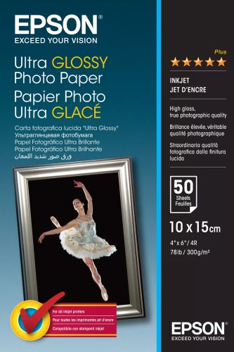 Revendeur officiel Epson Ultra Glossy Photo Paper - 10x15cm - 50 Feuilles