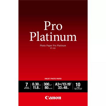 Achat CANON PT-101 pro platinum photo papier 300g/m2 A3+ 10 au meilleur prix