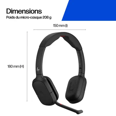 Micro-casque stéréo Bluetooth HP Poly Focus 625 - Casque Micro - visuel 6