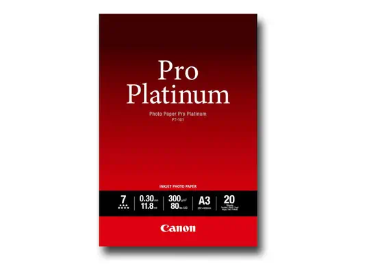 CANON PT-101 pro platinum photo papier 300g/m2 A3 20 - Canon - Papier - visuel 1