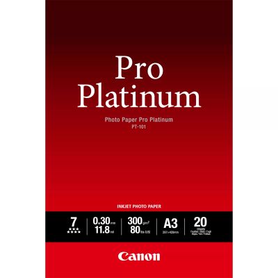Vente CANON PT-101 pro platinum photo papier 300g/m2 A3 20 au meilleur prix