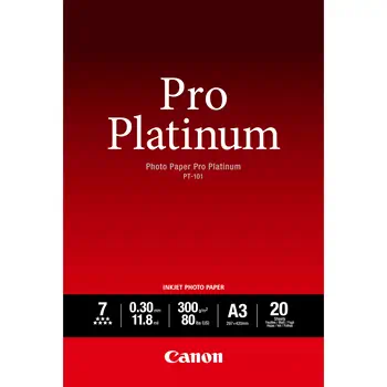 Achat CANON PT-101 pro platinum photo papier 300g/m2 A3 20 feuilles pack de au meilleur prix
