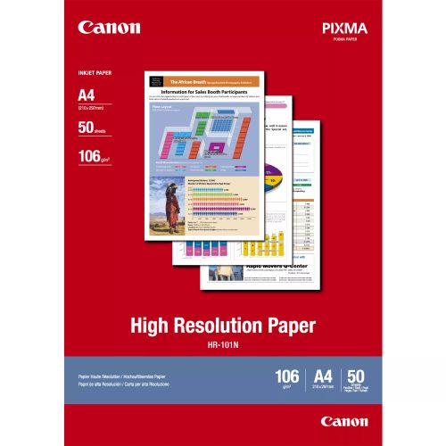 Vente CANON HR-101 high resolution papier inkjet 110g/m2 A4 50 feuilles au meilleur prix