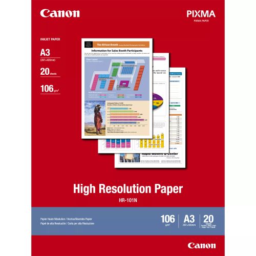 Revendeur officiel Papier CANON HR-101 high resolution papier inkjet A3 20 feuilles