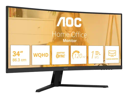 AOC B3 CU34B3E écran plat de PC 86,4 cm (34") 3440 x 1440 pixels Wide Quad HD LED Noir - Ecran Ordinateur - visuel 2