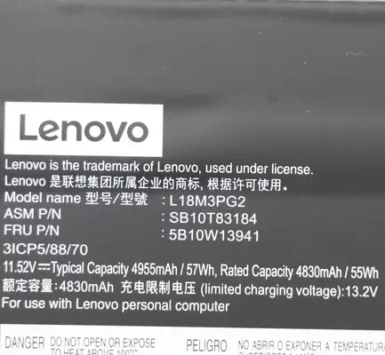 Lenovo 5B10W13941 composant de laptop supplémentaire Batterie - visuel 5
