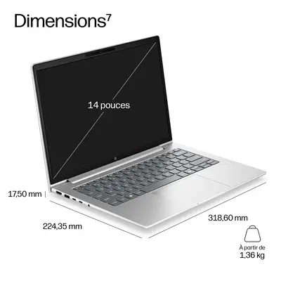 HP DX5X7AT laptop Intel Core 5 Ordinateur portable 35,6 cm (14") WUXGA 16 Go DDR5-SDRAM 512 Go SSD W - PC Portable - visuel 5