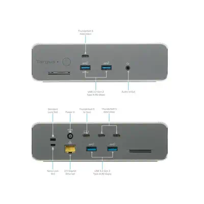 Targus DOCK230EUZ station d'accueil Avec fil Thunderbolt 5 Argent - Station d'accueil pour portable - visuel 3