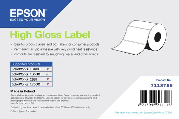 Epson High Gloss Label Imprimante d'étiquette adhésive - Consommable - visuel 1