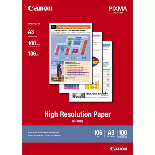 Achat CANON HR-101 high resolution papier 110g/m2 A3 100 feuilles pack de 1 - 4960999868554