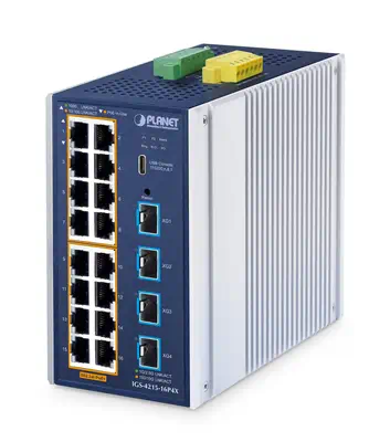 ndustrial L2+ 16-Port 10/100/1000T 802.3at PoE + 4-Port 10G SFP+ Managed Ethernet Switch - PLANET - Switchs et Hubs - visuel 1