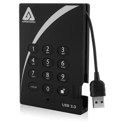 Apricorn A25-3PL256-1000 disque dur externe 1 To 5400 tr/min USB Type-A 3.2 Gen 1 (3.1 Gen 1) Noir - Disque dur Externe - visuel 1