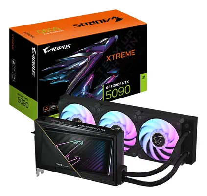 AORUS GeForce RTX 5090 XTREME WATERFORCE 32G Carte Graphique - 32 Go GDDR7, 512 bits, PCI-E 5.0, 265 - Gigabyte - Carte graphique - visuel 1