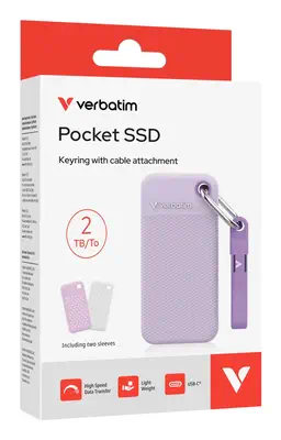 Verbatim Pocket SSD 2 To USB Type-C 3.2 Gen 2 (3.1 Gen 2) Violet - Clé USB - visuel 6