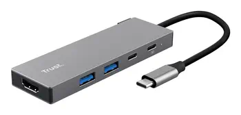 Avis Trust 26062 hub & concentrateur USB Type-C Gris