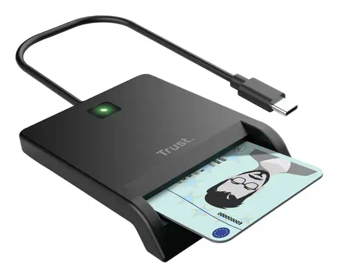 Trust 26253 lecteur de cartes à puce Intérieure USB Type-C Noir - Accessoire Stockage - visuel 4