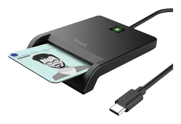Trust 26253 lecteur de cartes à puce Intérieure USB Type-C Noir - Accessoire Stockage - visuel 2