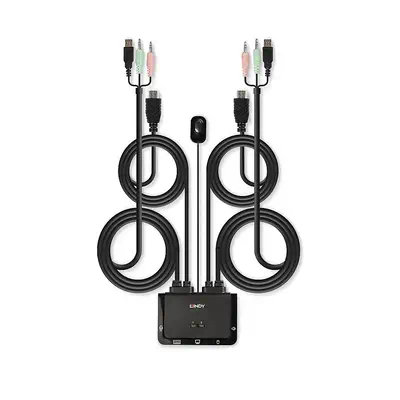 Switch KVM 2 ports HDMI 4K30, USB 2.0 & audio, câbles intégrés - Lindy - Accessoire Réseau - visuel 3