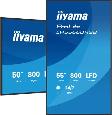 iiyama LH5566UHSB-B1AG Écran d'affichage dynamique Écran plat de signalisation numérique 139,7 cm (5 - Support Fixe & Mobile - visuel 4