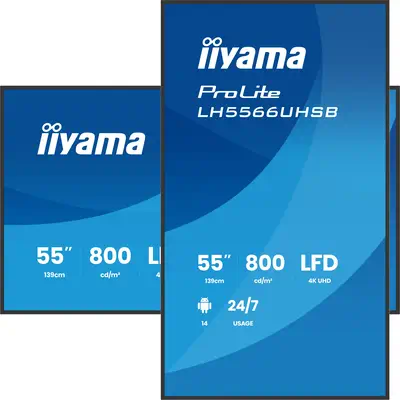 iiyama LH5566UHSB-B1AG Écran d'affichage dynamique Écran plat de signalisation numérique 139,7 cm (5 - Support Fixe & Mobile - visuel 5