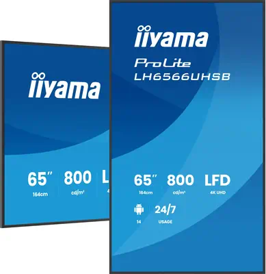 iiyama LH6566UHSB-B1AG Écran d'affichage dynamique Écran plat de signalisation numérique 165,1 cm (6 - Support Fixe & Mobile - visuel 4
