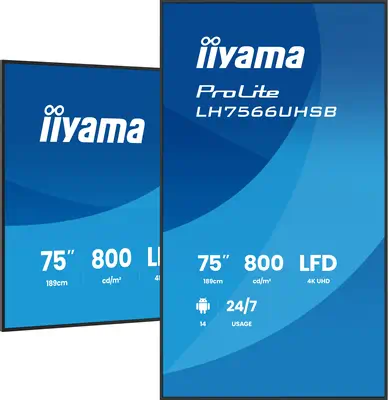 iiyama LH7566UHSB-B1AG Écran d'affichage dynamique Écran plat de signalisation numérique 190,5 cm (7 - Support Fixe & Mobile - visuel 4