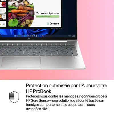 HP ProBook 4 G1i AI Intel Core Ultra 5 225U Ordinateur portable 40,6 cm (16") WUXGA 16 Go DDR5-SDRAM - PC Portable - visuel 8