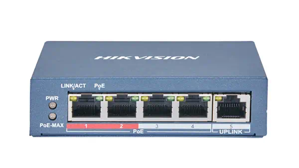 Hikvision DS-3E0105P-E(B) commutateur réseau Non-géré L2 Fast Ethernet (10/100) Connexion Ethernet,  - Switchs et Hubs - visuel 1