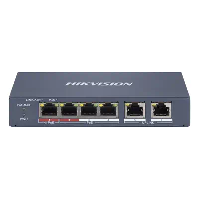 Hikvision DS-3E1106HP-EI commutateur réseau Géré Fast Ethernet (10/100) Connexion Ethernet, supporta - Switchs et Hubs - visuel 1