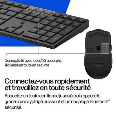 Ensemble clavier et souris hybride multi-appareils HP 490C - Souris - visuel 3