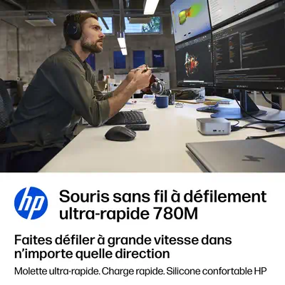 HP B8YX3AA#ABB souris Maison Droitier Bluetooth + USB Type-C 6000 DPI - Souris - visuel 5